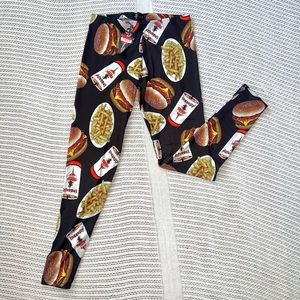 Women’s High Waisted Flexible Soft Colorful Food Print Legging/Pant- Size: S/M